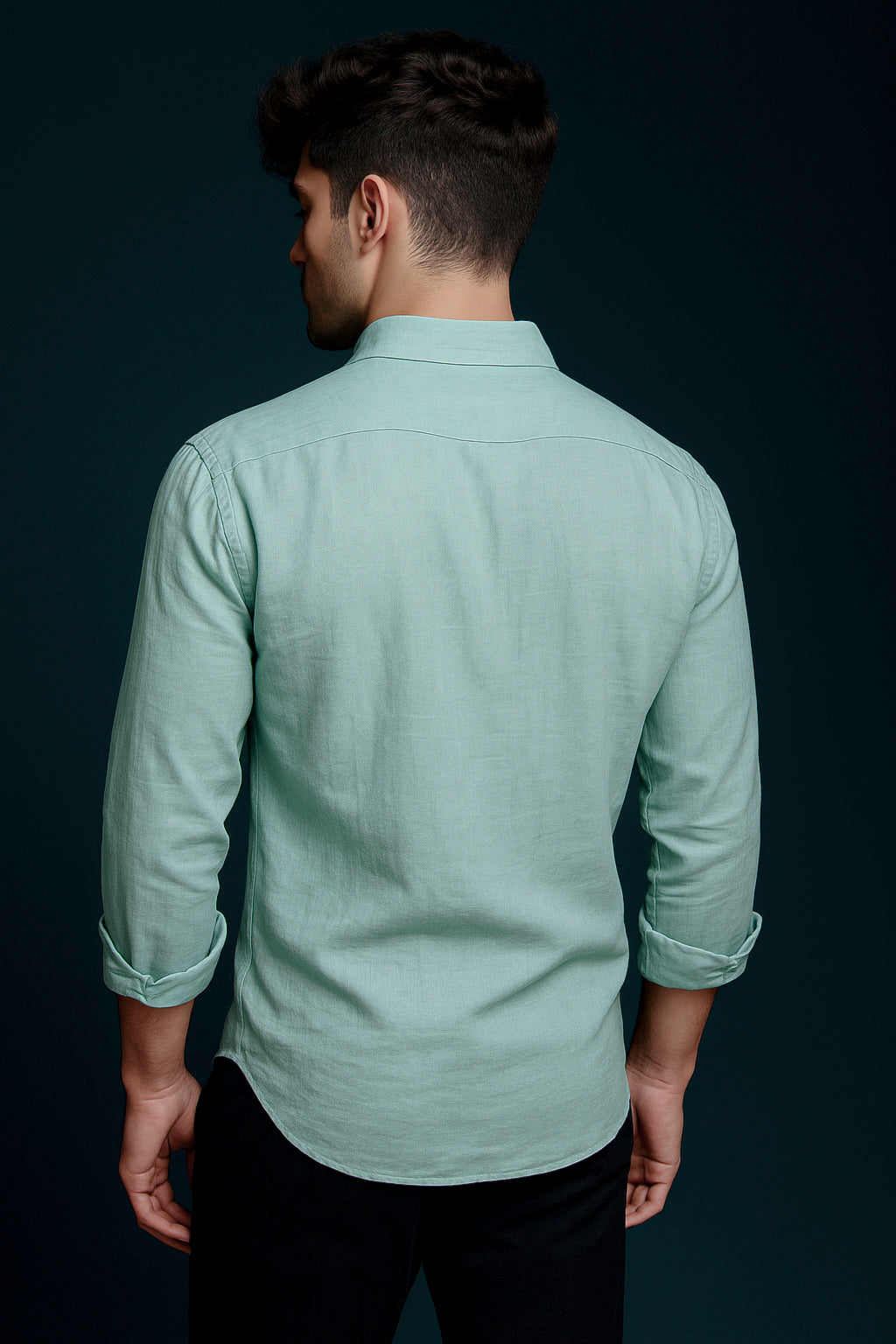Valenor Linen Sage Green Luxe Shirt