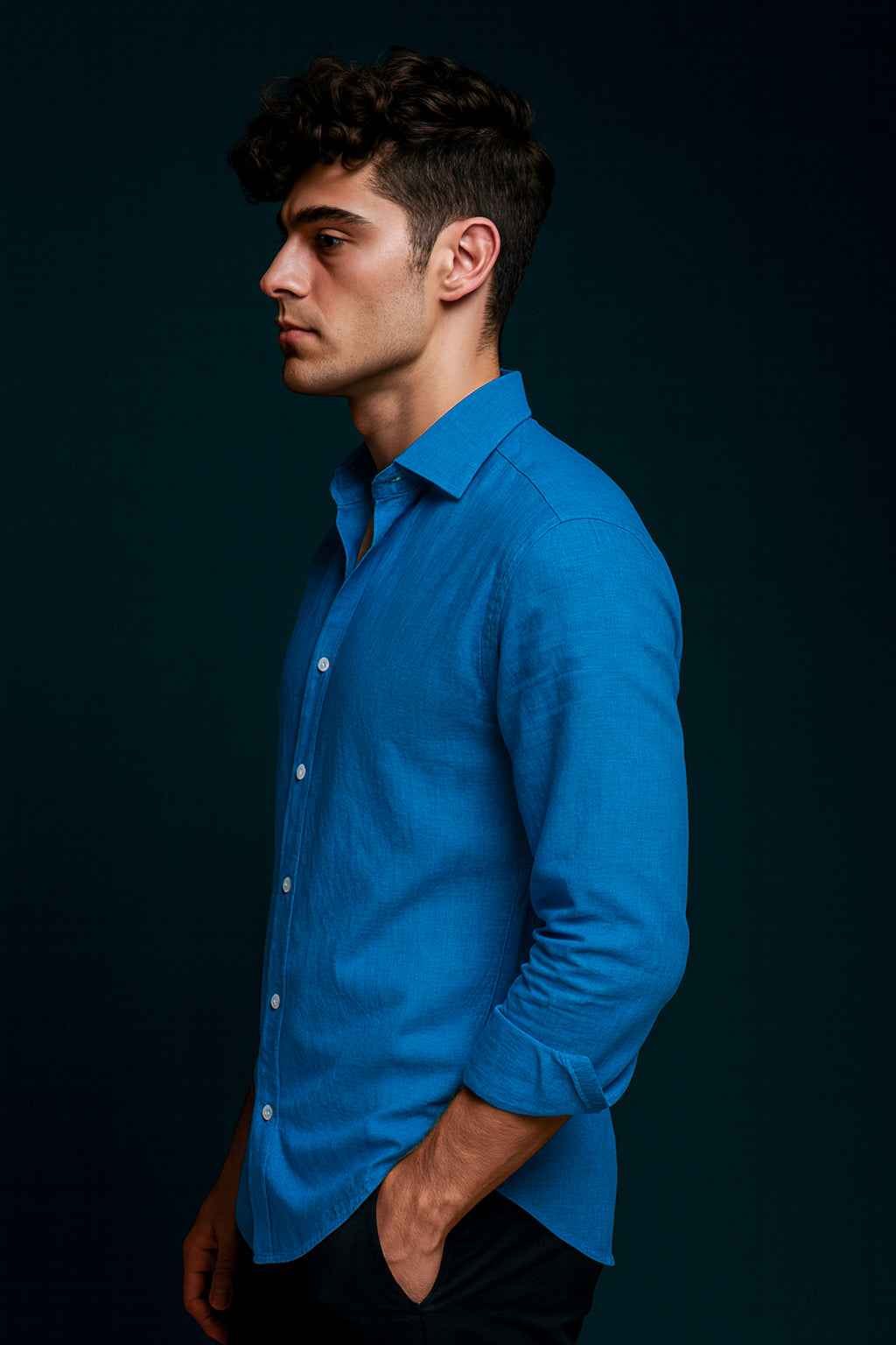 Valenor Linen Sky Blue Luxe Shirt