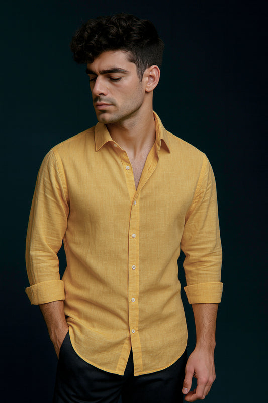 Valenor Linen Beige Sand Luxe Shirt