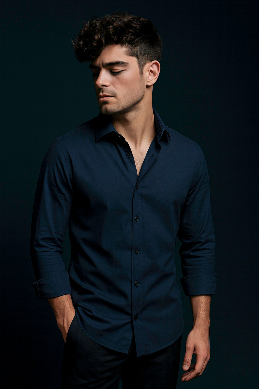 Valenor Navy Blue Luxe Shirt