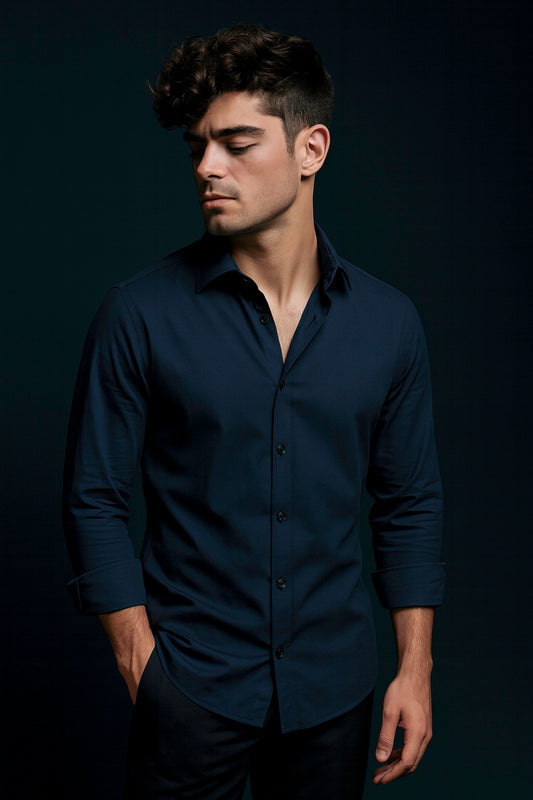 Valenor Navy Blue Luxe Shirt